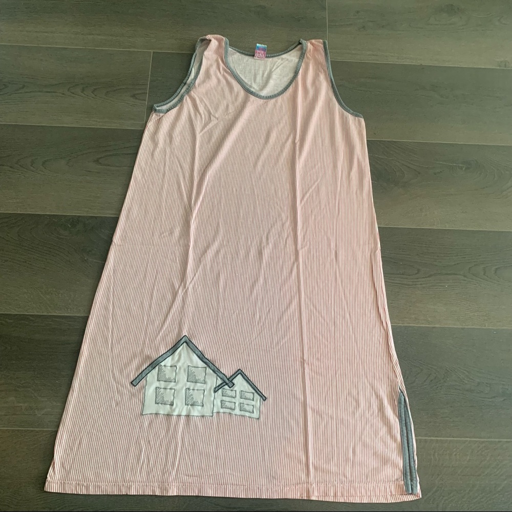 Tank Top Nightdress With Printed  🏠 , Red
